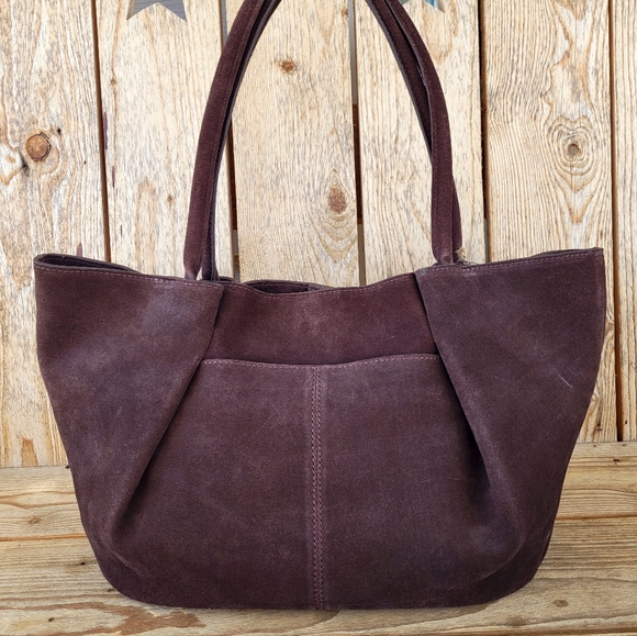*Rare* Suede Leather Tote Shoulder Handbag With Mutlicolored Leather Tassel NWT - Picture 9 of 12